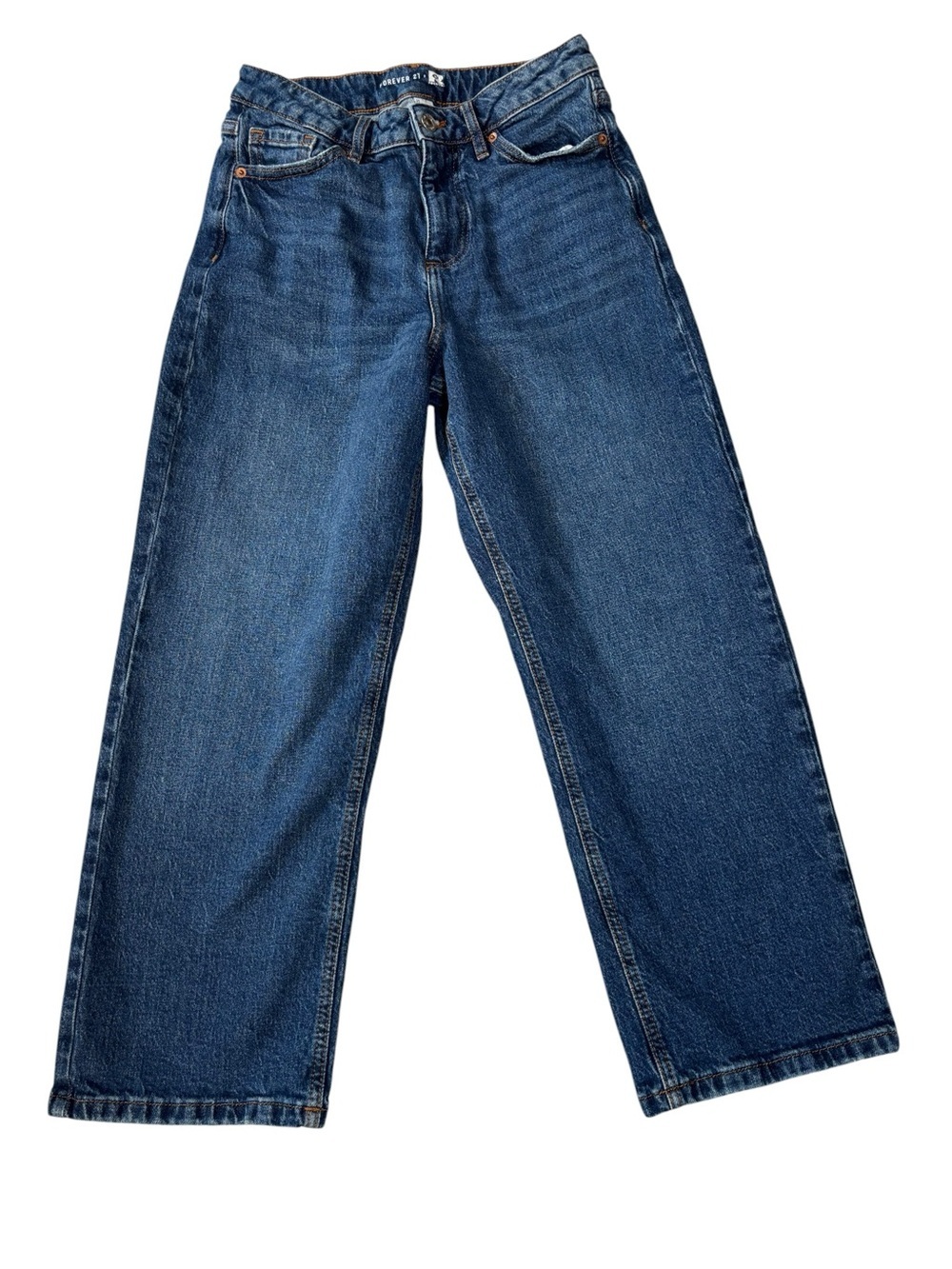 Forever 21 x Recover Wide Leg Jeans, Size 2, W26, Short in Dark Blue Wash
